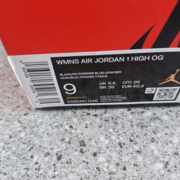 Nike Air Jordan 1 High OG UNC to Chicago Sneakers Women's Size 9 Men's 7 Shoes - Picture 10 of 12